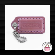 Load image into Gallery viewer, 1.5&quot; Small COACH PURPLE LEATHER NICKEL FOB CHARM KEYCHAIN HANGTAG WRISTLET
