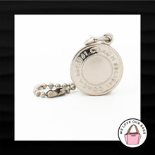 Load image into Gallery viewer, COACH EMBOSSED ROUND SILVER NICKEL METAL DISC KEY FOB CHARM KEYCHAIN HANG TAG
