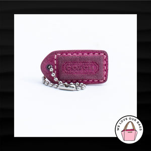 1.5" Small COACH PINK SUEDE LEATHER KEY FOB CHARM KEYCHAIN HANG TAG WRISTLET