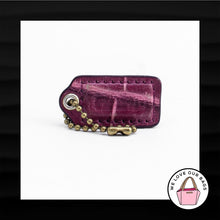 Load image into Gallery viewer, 1.5&quot; COACH PINK CROC CROCODILE LEATHER BRASS KEY FOB CHARM KEYCHAIN HANG TAG
