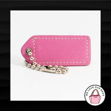 Load image into Gallery viewer, 2&quot; Medium COACH TAN SADDLE PINK LEATHER KEY FOB BAG CHARM KEYCHAIN HANGTAG TAG
