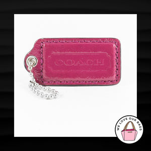 2.5" COACH MAGENTA PINK PATENT LEATHER NICKEL FOB BAG CHARM KEYCHAIN HANG TAG