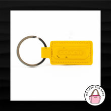Load image into Gallery viewer, COACH VINTAGE YELLOW LEATHER SILVER METAL KEY FOB BAG CHARM KEYCHAIN HANG TAG
