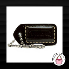 Load image into Gallery viewer, 1.5&quot; Small COACH BROWN TAN PATENT LEATHER KEYFOB CHARM KEYCHAIN HANGTAG WRISTLET
