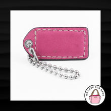 Load image into Gallery viewer, 1.5&quot; Small COACH TAN PINK LEATHER NICKEL FOB CHARM KEYCHAIN HANGTAG WRISTLET
