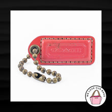 Load image into Gallery viewer, 2&quot; Medium COACH SALMON PINK PATENT LEATHER BRASS FOB BAG CHARM KEYCHAIN HANG TAG
