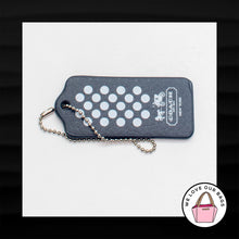 Load image into Gallery viewer, RARE COACH BLACK WHITE POLKA DOT LEATHER MAGNET FOB BAG CHARM KEYCHAIN HANG TAG
