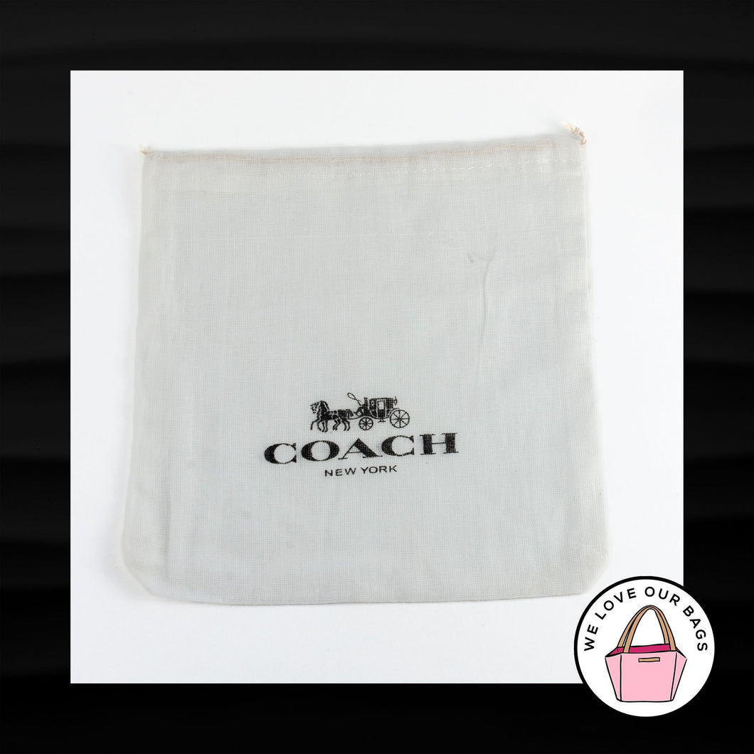 NEW COACH NEW YORK WHITE COTTON DUST BAG 8x8 DRAWSTRING PROTECTIVE COVER SLEEPER