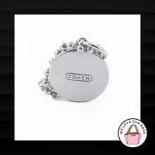 Load image into Gallery viewer, COACH EMBOSSED ROUND SILVER NICKEL METAL DISC KEYFOB BAG CHARM KEYCHAIN HANG TAG
