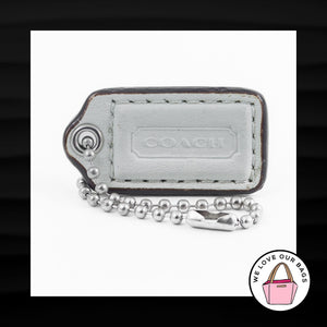 1.5" Small COACH WHITE LEATHER NICKEL FOB CHARM KEYCHAIN HANGTAG WRISTLET
