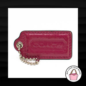 2.5" Large COACH PINK PATENT LEATHER KEY FOB BAG CHARM KEYCHAIN HANGTAG TAG