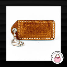 Load image into Gallery viewer, 2&quot; Medium COACH BROWN LEATHER KEY FOB BAG CHARM KEYCHAIN HANGTAG TAG
