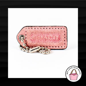 2" Medium COACH PINK SUEDE LEATHER KEY FOB BAG CHARM KEYCHAIN HANGTAG TAG