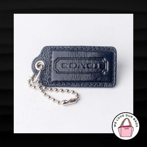 2.5" Large COACH BLACK PATENT LEATHER KEY FOB BAG CHARM KEYCHAIN HANGTAG TAG