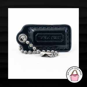 1.5" Small COACH BLACK PATENT LEATHER KEY FOB CHARM KEYCHAIN HANG TAG WRISTLET