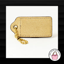 Load image into Gallery viewer, 2.5&quot; Large COACH BEIGE TAN LEATHER BRASS KEY FOB BAG CHARM KEYCHAIN HANG TAG
