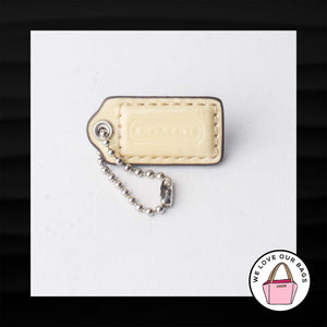 1.5" Small COACH WHITE CREAM PATENT LEATHER KEY FOB CHARM KEYCHAIN HANG TAG WRISTLET