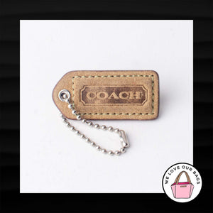 2" Medium COACH TAN SUEDE LEATHER KEY FOB BAG CHARM KEYCHAIN HANGTAG TAG