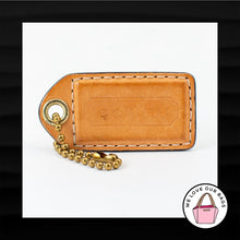 Load image into Gallery viewer, 2.5&quot; Large COACH BROWN LEATHER SUEDE BRASS KEYFOB BAG CHARM KEYCHAIN HANGTAG TAG
