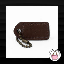 Load image into Gallery viewer, 1.5&quot; Small COACH BROWN LEATHER BRASS KEY FOB CHARM KEYCHAIN HANG TAG WRISTLET
