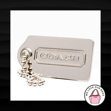 Load image into Gallery viewer, NEW 2.25&quot; Large COACH SILVER NICKEL METAL KEY FOB BAG CHARM KEYCHAIN HANGTAG TAG
