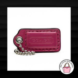1.5" Small COACH PINK PATENT LEATHER KEY FOB CHARM KEYCHAIN HANG TAG WRISTLET