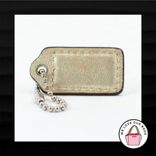 Load image into Gallery viewer, 1.5&quot; Small COACH WHITE GOLD LEATHER KEY FOB CHARM KEYCHAIN HANG TAG WRISTLET
