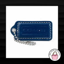 Load image into Gallery viewer, 2.25&quot; Medium COACH BLUE PATENT LEATHER KEY FOB BAG CHARM KEYCHAIN HANGTAG TAG
