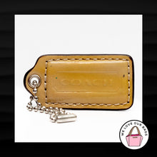 Load image into Gallery viewer, 2&quot; Medium COACH YELLOW TAN PATENT LEATHER KEY FOB BAG CHARM KEYCHAIN HANGTAG TAG
