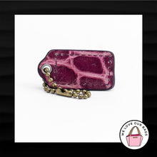 Load image into Gallery viewer, 1.5&quot; COACH PINK CROC CROCODILE LEATHER BRASS KEY FOB CHARM KEYCHAIN HANG TAG
