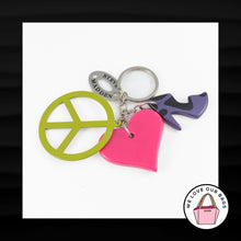 Load image into Gallery viewer, STEVE MADDEN PEACE HEART STILETTO HEEL OVAL CHARM KEY FOB BAG KEYCHAIN HANG TAG

