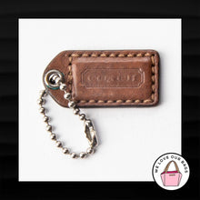 Load image into Gallery viewer, 1.5&quot; Small COACH BROWN LEATHER KEY FOB CHARM KEYCHAIN HANG TAG WRISTLET
