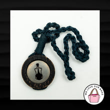 Load image into Gallery viewer, THE SAK GOLD SILVER BROWN WOOD DISC BLUE CORD KEYFOB BSG CHARM KEYCHAIN HANG TAG
