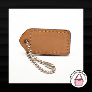 1.5" Small COACH PINK TAN LEATHER KEY FOB CHARM KEYCHAIN HANG TAG WRISTLET