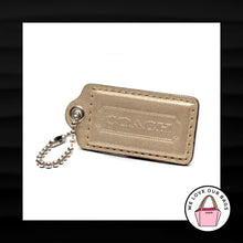Load image into Gallery viewer, 2.5&quot; Large COACH GOLD SHIMMER LEATHER KEY FOB BAG CHARM KEYCHAIN HANG TAG
