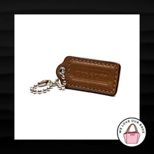 Load image into Gallery viewer, 2&quot; Medium COACH BROWN SNAKESKIN LEATHER KEY FOB BAG CHARM KEYCHAIN HANGTAG TAG
