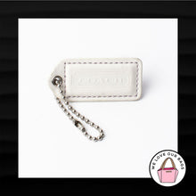Load image into Gallery viewer, 2&quot; Medium COACH WHITE LAVENDER LEATHER KEY FOB BAG CHARM KEYCHAIN HANGTAG TAG
