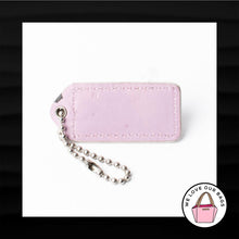 Load image into Gallery viewer, 2&quot; Medium COACH WHITE LAVENDER LEATHER KEY FOB BAG CHARM KEYCHAIN HANGTAG TAG
