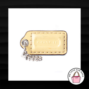 1.5" Small COACH CREAM PATENT LEATHER KEY FOB CHARM KEYCHAIN HANG TAG WRISTLET