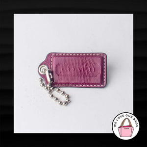 3" Large COACH PINK MAGENTA LEATHER KEY FOB BAG CHARM KEYCHAIN HANGTAG TAG