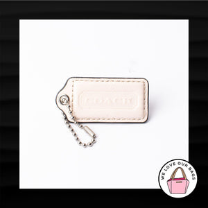 2.5" Large COACH IVORY WHITE PATENT LEATHER KEY FOB BAG CHARM KEYCHAIN HANG TAG