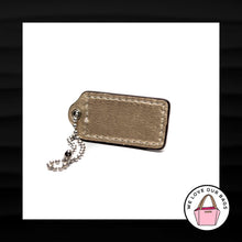 Load image into Gallery viewer, 2&quot; Medium COACH GOLD METALLIC LEATHER KEY FOB BAG CHARM KEYCHAIN HANGTAG TAG
