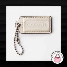 Load image into Gallery viewer, 2&quot; Medium COACH WHITE GOLD LEATHER KEY FOB BAG CHARM KEYCHAIN HANGTAG TAG
