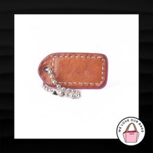 Load image into Gallery viewer, 1.5&quot; Small COACH PINK BROWN LEATHER KEY FOB CHARM KEYCHAIN HANG TAG WRISTLET
