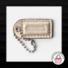 Load image into Gallery viewer, 1.5&quot; Small COACH GOLD METALLIC LEATHER KEY FOB CHARM KEYCHAIN HANG TAG WRISTLET
