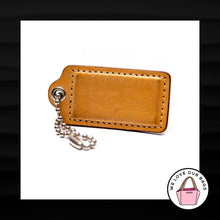 Load image into Gallery viewer, 2.5&quot; Large COACH TAN BLACK LEATHER KEY FOB BAG CHARM KEYCHAIN HANGTAG TAG

