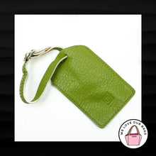 Load image into Gallery viewer, COLE HAAN GREEN LEATHER ID LUGGAGE ID TAG BUCKLE KEY FOB BAG CHARM KEYCHAIN TAG
