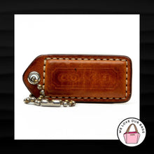 Load image into Gallery viewer, 2&quot; Medium COACH BROWN &amp; DARK BROWN LEATHER KEY FOB BAG CHARM KEYCHAIN HANG TAG
