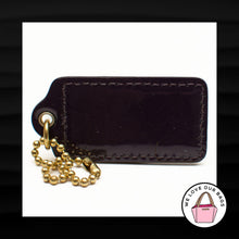 Load image into Gallery viewer, 2.5&quot; Large COACH PURPLE PATENT LEATHER BRASS KEY FOB BAG CHARM KEYCHAIN HANG TAG
