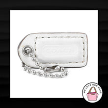 Load image into Gallery viewer, 1.5&quot; COACH WHITE TAN LEATHER  KEY FOB CHARM KEYCHAIN HANG TAG WRISTLET
